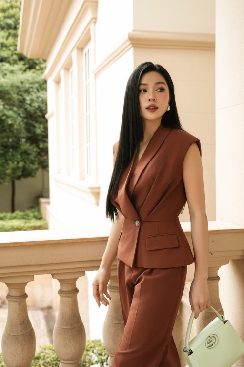 Sixdo Caramel Woven Loose Pants